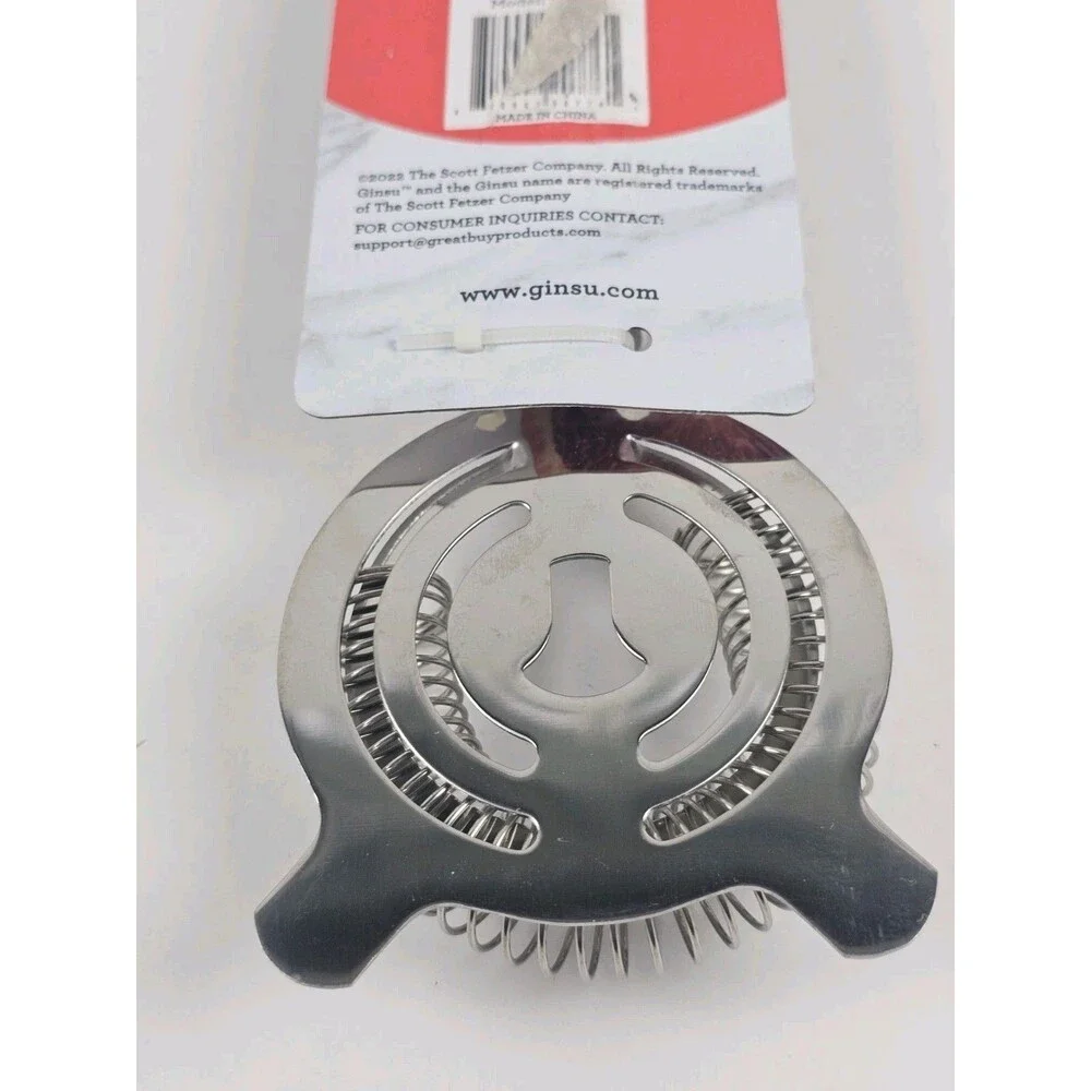Ginsu Kiso Cocktail Strainer Stainless Steel Easy Grip Dishwasher Safe New